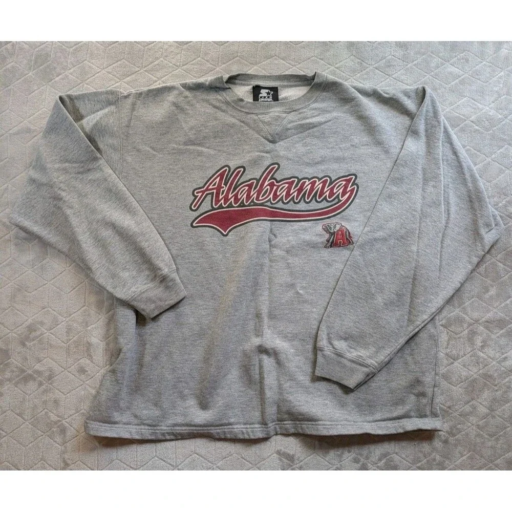 Vintage 90s Alabama Crimson Tide Crewneck Sweatshirt Mens Size XL Gray